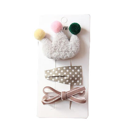 

3 Pieces Set Children Handmade Bow Hair Clip Baby Girls Hair Ring Cloth Fabric Hair Accessories 1-12Y