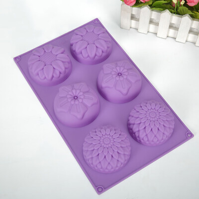 

6 Cavity Flower Shaped Silicone Diy Cake Mold Baking Mould Kitchen Tools