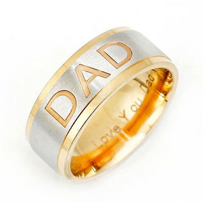 

New Arrive Stainless Steel Dad Ring Engraved Love You Dad Men Ring Jewelry