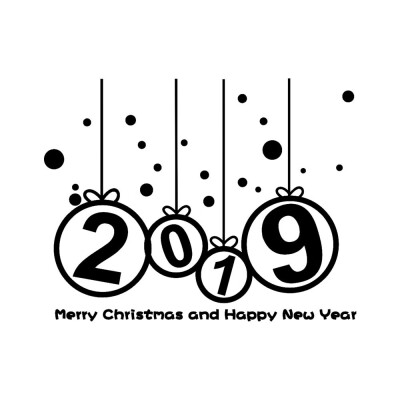 

Gobestart New Year 2019 Merry Christmas Wall Sticker Home Shop Windows Decals Decor