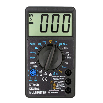 

Professional DT700D Digital Multimeter Voltmeter DC Current Resistance Tester Battery Powered Voltage Testing Tool
