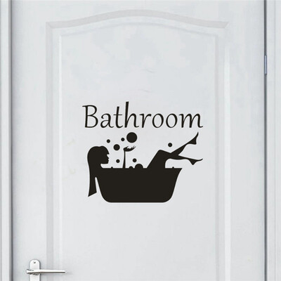 

Wall 3D Bathroom Door Sticker Environmental protection Modern Simple Decoration Home Decor