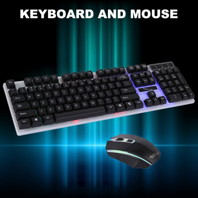 

Glowing Keyboard&Mouse Set USB Keyboard USB Mouse Glow Game Suite