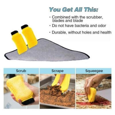 

3-in-1 Multi-purpose Silicone Sponge Scraper Brush Kitchen Dishwashing Brush Scraper