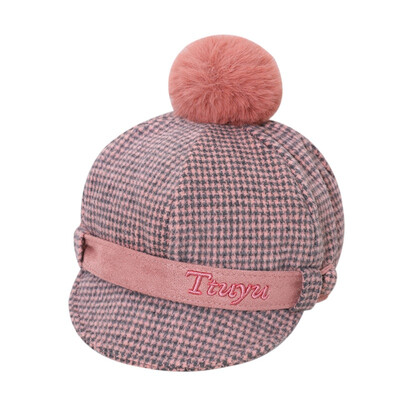 

Toddler Baby Winter Baseball Cap Kids Boys Girls Pompom Felt Hat Caps Children Visor