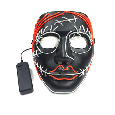 

New Halloween Horror Mask EL Glowing Mask Terror Flower Girl Ghost Dance Party And Bar Environment-friendly Plastic Mask