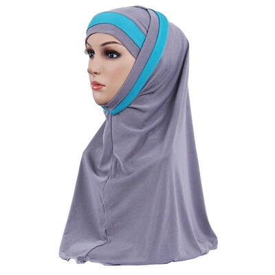

Womens Muslim Headscarf Fashion Double Loop Slip On Scarf Pull Over Crepe Convenient Shawl Ladies Headscarf
