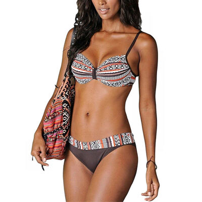 

Bikinis 2019 New Bathing suit for Women Bohemia Printed High Cut Sexy Psh up Swimsuit Summer Beach Swimwear bikini mujer Biquini