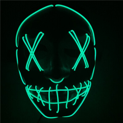 

Led Mask Halloween Party Masque Masquerade Masks Neon Mask Light Glow In The Dark Mascara Horror Glowing Masker Purge