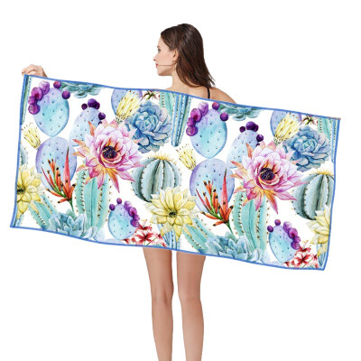 

Summer Beach Towel Rectangle Printed Microfiber Absorbent Swimming Bath Towel Drying Washcloth Swimwear Shower Blanket 16080CM