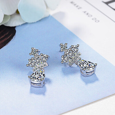 

Fashion Crown Gold Silver Earrings Women Brincos Female Cz Rhinestone Silver Crystal Jewerly Drop Earring
