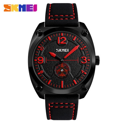 

SKMEI Для мужчин кварцевые часы кожаный мужской моды Водонепроницаемый часы лучший бренд спорт Наручные часы Relogio Masculino часы 9155