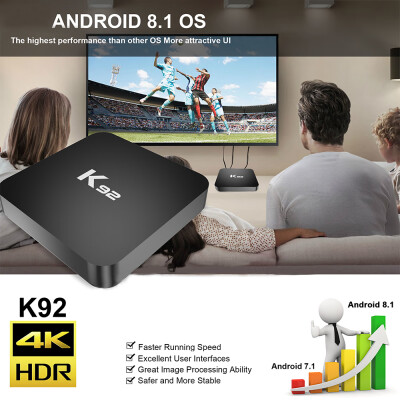 

K92 Smart TV Box Android 81 S905X2 64 Bit 24G5G Dual-band WiFi UHD 4K VP9 H265 4GB DDR4 64GB EMMC