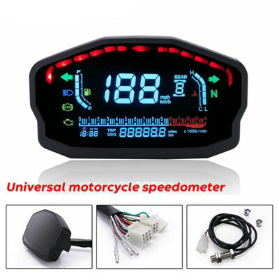 

Black Motorcycle LED LCD Digital Odometer Speedometer Speed Meter W Backlight