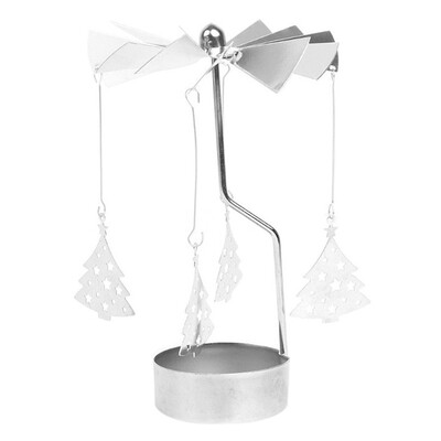 

Gobestart Hot Spinning Rotary Metal Carousel Tea Light Candle Holder Stand Light Xmas Gift