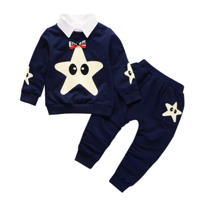 

Autumn Childrens Long Sleeve Clothes Set Baby Boy Girl Cartoon Star Pattern Long Sleeve Two Piece Fashion Childrens Set