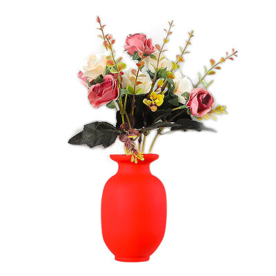 

Wall Mounted Silicone Vase with Suction Cups Easy Install Floret Bottle Decorative Decoration Punch Free Hanging Wall Art Decor