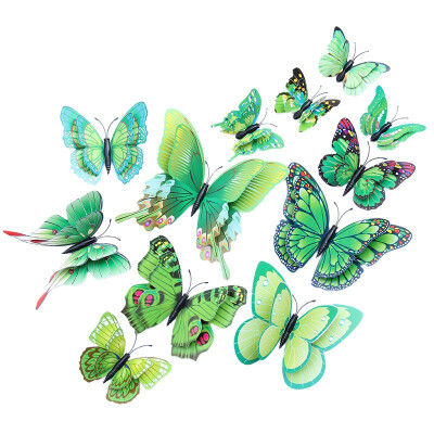 

PVC 3D Butterfly Stickers Magnetic Butterfly Fridge Sticker Cartoon Coloful Animal Home Wall Decoration Magnetic Sticker 12pcs