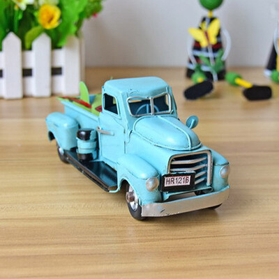 

Christmas family decorations Tin Car Crafts Children Gift Vintage Handmade Truck Toy Diecast Model Metal Version Pickup Metal
