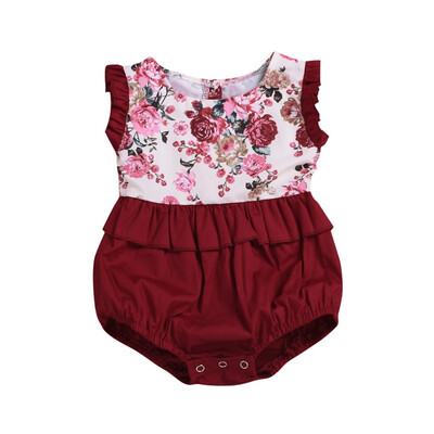 

Summerr Baby Girl Floral Bodysuits Princess Newborn Baby Clothes For 0-12M Girls Sleeveless Jumpsuit Baby Outfits Clothes