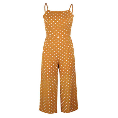 

Elegant Sexy Jumpsuits Women Sleeveless Polka Dots Casual Loose Trousers Wide Leg Pants Rompers Holiday Bow Backless Overalls