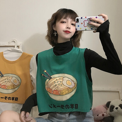 

Japanese Style Harajuku T-shirt With Vest Autumn Women Kawaii Friends 90s Funny Tops Stranger Things Punk Tee Shirt Femme