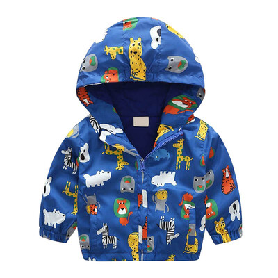 

Baby Boys Girls Hooded Long Sleeve Pattern Trench Outerwear Tops Wind Breaker Clothing Autumn Warm Cotton Blend 1-5T
