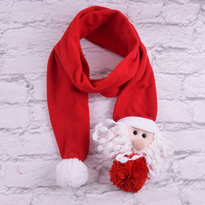 

Gobestart Unisex Funny Christmas Santa Claus Neck Fleece Knitted Scarves Shawl Scarf