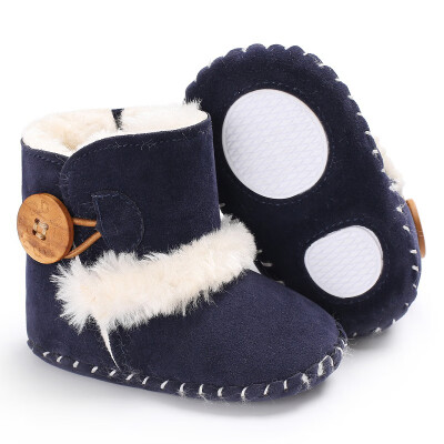 

Winter Baby Boots Girls Boys Rubber Soled Shoes Infant Toddlerborn Super Warm Snowfield Wooden Buttons Boots