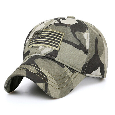 

3 Colors Usa Flag Embroidery Camouflage Baseball Cap Cotton Tactical Snapback Hat Outdoor Trucker Cap For Women Men Dad Hat
