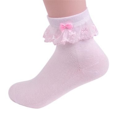 

Thin Summer Baby Girls Kids Toddler White Pink Cotton Princess Socks Childrens Ankle Short Sock Breathable