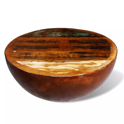 

Coffee Table Bowl-shaped with Steel Base Solid Reclaimed Wood