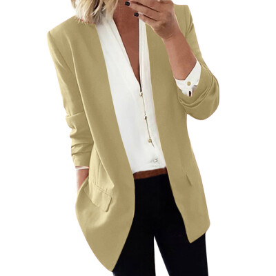 

Women Suit Coat Solid Color Slim Suit Long Sleeve Plus Size Causal Suit Coat For Female