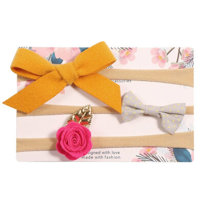 

New Cute Children Girl Floral Pattern Bowknot Design Elastic Hair Accessory Band Rope Ponytail Holder Headbands