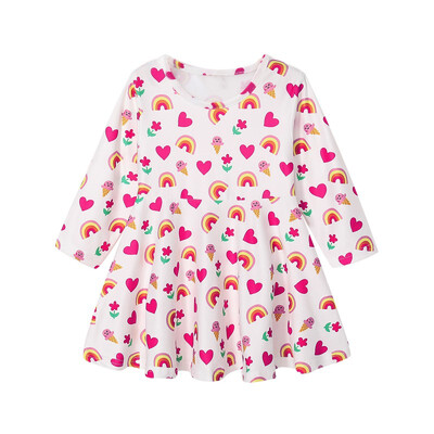 

Spring Autumn Baby Girls Casual Cotton Floral Pattern Long Sleeve Dresses Kids Clothes Toddler Pageant Sundress Princess Dress