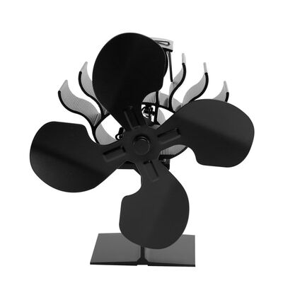 

4 Blades Heat Powered Eco-friendly Black Stove Fan Compatible for Wood BurningLog Burner Fireplace