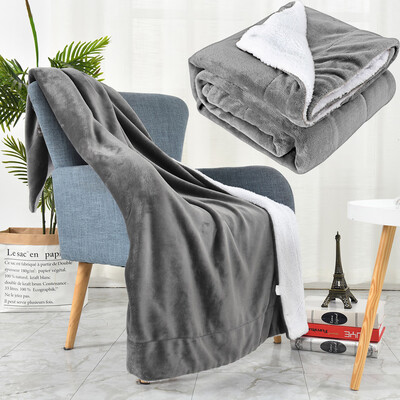 

Toponeto Sherpa Fleece Blanket Throw Size Grey Plush Throw Blanket Fuzzy Soft Blanket Microfiber 50X60