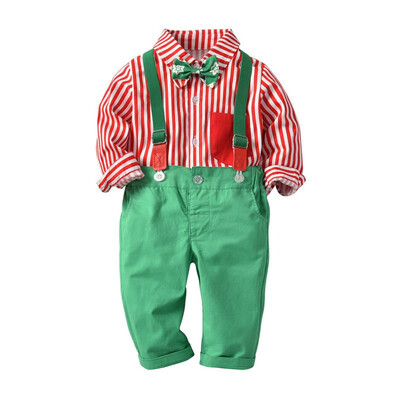 

Baby Boy Clothes Boys Striped Bow Tie ShirtSuspender Pant 3pcs New Autumn Children Sets Children Clothing 1-5Y