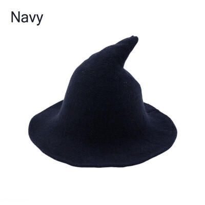 

Witch Hat Diversified Along The Sheep Wool Cap Knitting Fisherman Hat Female Fashion Witch Pointed Basin Bucket for Halloween