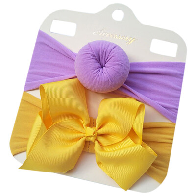 

2 PcsSets Kids Baby Cute Girls Big Bow Design Headband Headwear Apparel Prop Party Gift