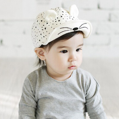 

Bunny print triangle cat baseball hat cute hat