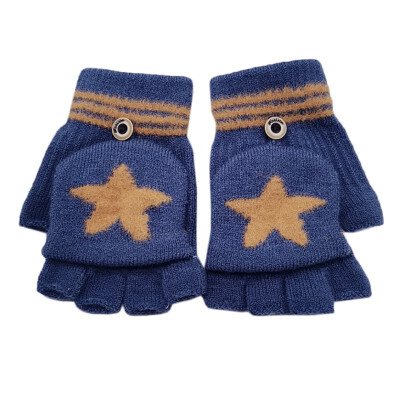 

Baby Winter Gloves Children Girl Boy 8-14 Years Half Finger Flip Cover Gloves Boys Girls Warm Children Mittens Knitted Gloves