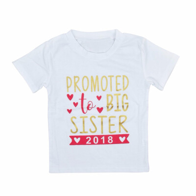 

Toddler Big Sister Clothes Clothes Summer 100 Cotton White Baby Girls T-Shirt Tops Tee Children Short Sleeve Clothing