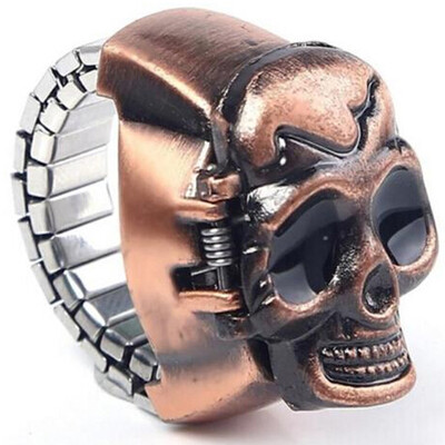 

Skeleton ring watch Chic Skull Retro Cool Unisex Watches Original Ring Mini Watch Modern Clamshell Skull Ring