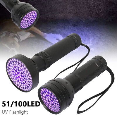 

51100 LED UV Flashlight Black Light Ultraviolet Blacklight Detector Aluminum Torch Light UV Lamp