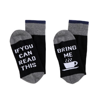 

If you can read this bring me coffee" Letter Printed Cotton Socks for Men&Women