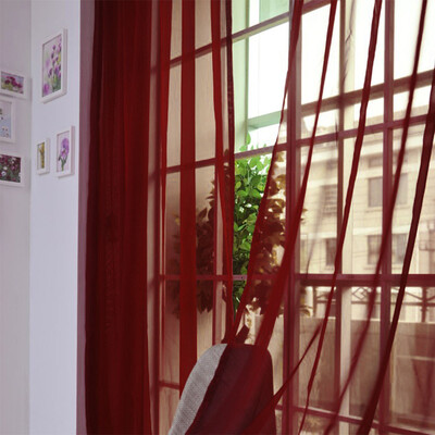 

JPGIF 1 PCS Pure Color Tulle Door Window Curtain Drape Panel Sheer Scarf Valances