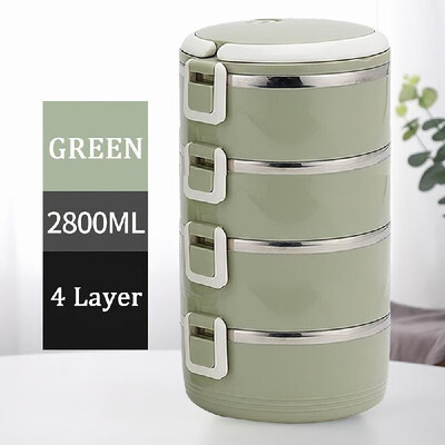 

304 Stainless Steel Lunch Box Round Bowl 700ml Thermal Insulated Meal Box Leakproof Single Layer for Students Office Picnic