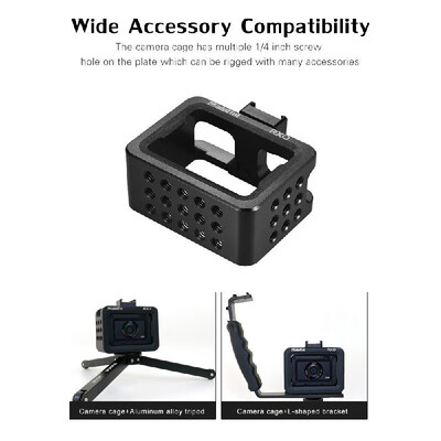 

Madoffut MRO-1880 CNC Aluminum Alloy Photography Camera Cage Rig Bracket with Cold Shoe Mount for Sony RX0 Camera