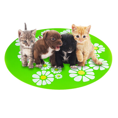 

Gobestart Small Flower Pet Water Dispenser Silicone Pet Mat Anti-Splash Anti-Slip Pet Mat